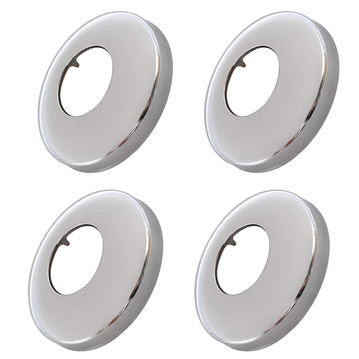 Set 4 capace pentru dus, Inox, 4x21mm, Argintiu