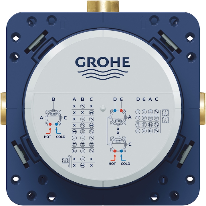 Unitate instalare incastrat Grohe Rapido SmartBox 35600000, 1/2'', 3 iesiri, 2 intrari, alama