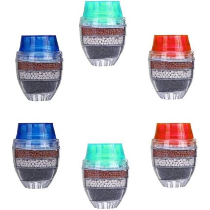 Set 6 filtre pentru robinet, Mmgoqqt, PVC/Carbon, Multicolor