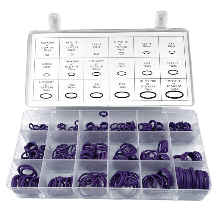 Kit garnituri inel O, Cauciuc, Violet