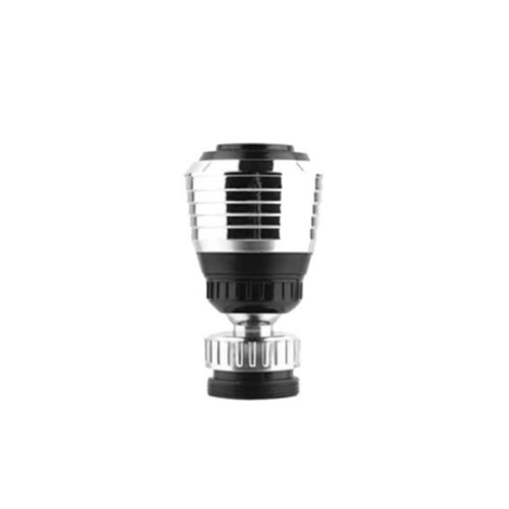 Filtru de robinet, Aerator, Cap de robinet cu raza reglabila, 1 bucata, Negru/Argintiu