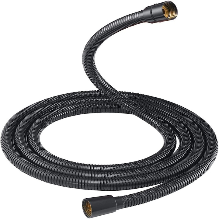 Furtun de chiuveta flexibil, Sunmostar, Otel/ ABS, 150 cm, Negru