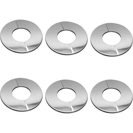 Set 6 capace pentru tevi, Otel inoxidabil,34 mm, Argintiu