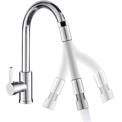 Prelungire pentru robinet, 20 cm, Silicon, Alb