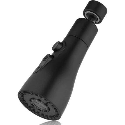 Aerator pentru robinet chiuveta, Silicon/Crom, 22 -24 mm, Negru
