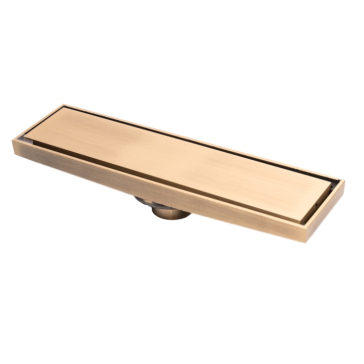 Sifon pardoseala TRENDY’S, bronz antichizat 30 X 8 cm, iesiere pe 40 mm antimiros