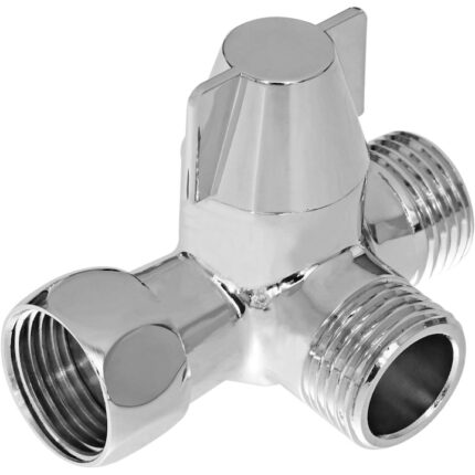 Comutator supapa diverter QttvbTna, alama, cromat, 8.3x7.1x5.2cm