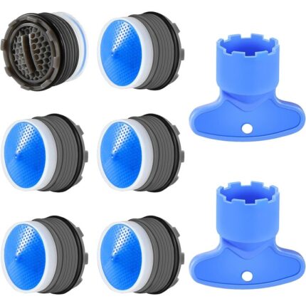 Set de 8 aeratoare pentru robinet de baie, Sunmostar, Plastic, Albastru