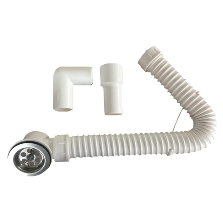 Sifon de cadita dus, ventil 70, filet 1"1/2, plastic, alb