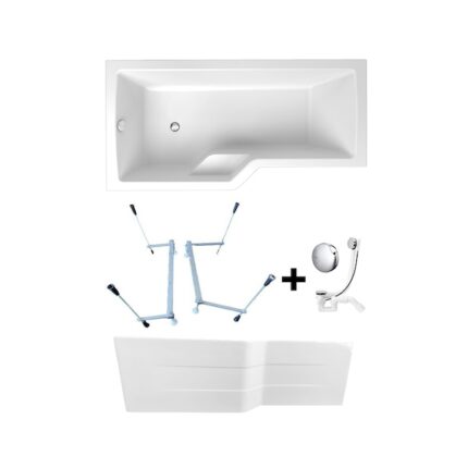 Pachet cada acril Kring Bathos 170x70/85x42cm, dreapta, grosime 6,5mm, acril antibacterian