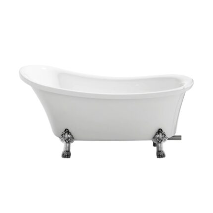 Cada Freestanding Diplon BT5911, Ovala, Acril, 160x60cm, Picioare cromate, Alb