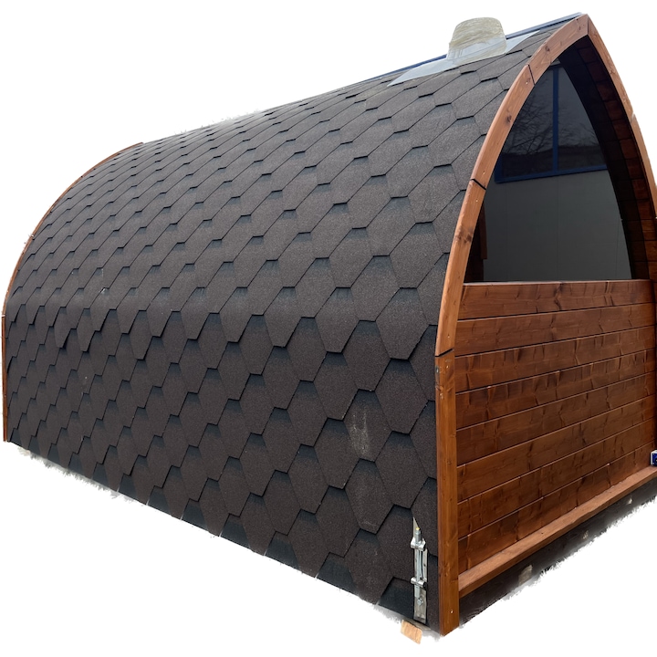 Sauna Igloo Externa cu Geam Panoramic Valsan SPA Complet Utilata 4 metri