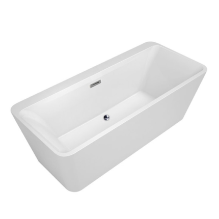 Cada de baie de colt, Balneo, AVOLA, Cadru din otel inoxidabil, 160x80 cm, 6 picioare reglabile din acril de 3, 5 mm grosime, cu revarsare, inclusiv sifon si dop cu click clack, usor de curatat