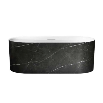 Cada Freestanding Diplon BT8201, Ovala, Acril, 166x77x60cm, Negru/Alb