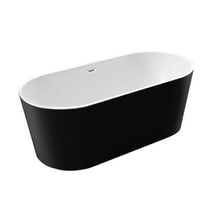 Cada Freestanding Diplon BT2802-BLACK, Ovala, Acril, 170x80cm, Alb/Negru