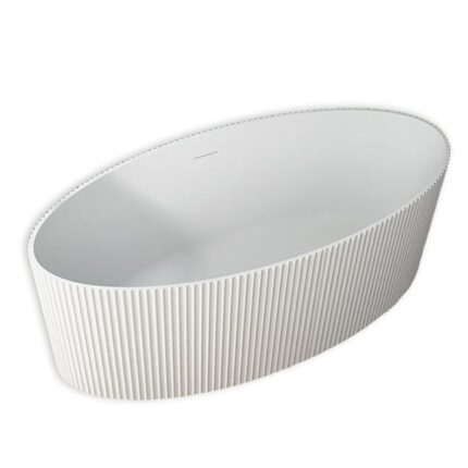 Cada freestanding ovala Gloria, cu iluminare LED, 170x85x58 cm, alb mat