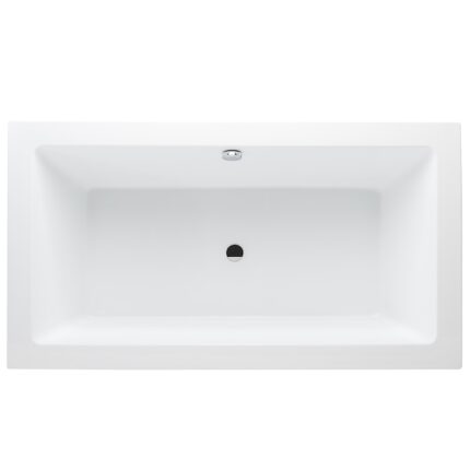 Pachet Cada de baie dreptunghiulara Fibrex QUADRA 170x70x60 cm, Masca frontala, Suport metalic reglabil, Sifon automat, Acril