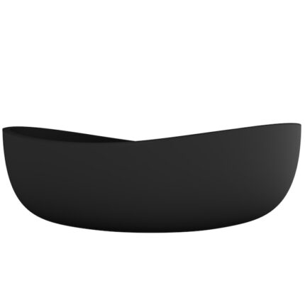 Cada de baie, freestanding, compozit mineral, ventil negru inclus, Negru Mat, 180x109 cm, Lirio