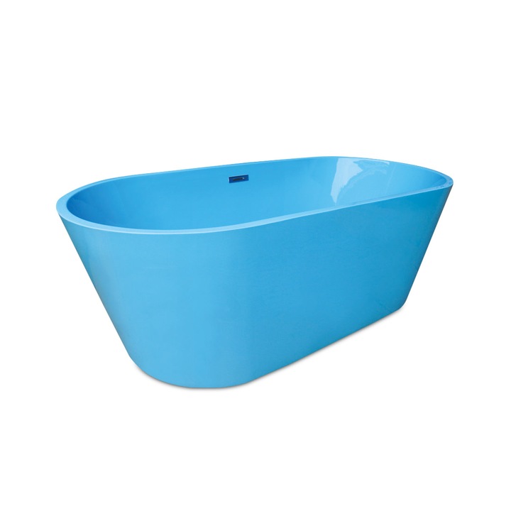 Cada baie freestanding, Milla Blue, ovala, albastra, 170 x 79.5 cm
