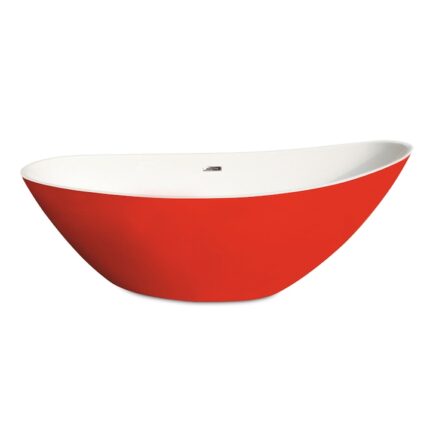 Cada baie freestanding, ovala, Reina Red, acril, rosie, 182 x 75.5 cm
