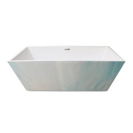 Cada freestanding, rectangulara, West White orchid, acril, finisaj marmura, 170 x 80 cm