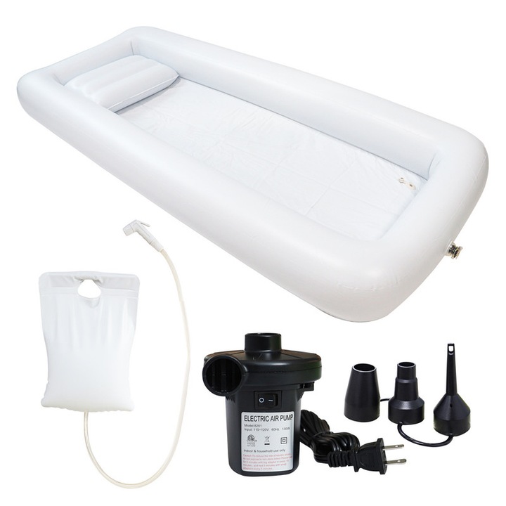 Set cada portabila/accesorii, WALALLA, PVC, Gonflabila, Alb