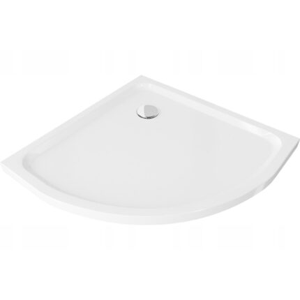 Cadita dus semirotunda, acrilic, SLIM, 90cm x 90cm, alb