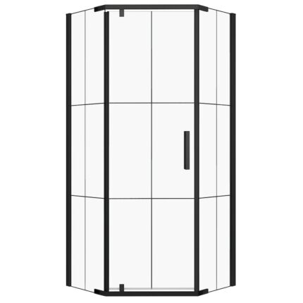 Cabina Dus Metro, finisaj negru, sticla securizata 6mm, 90x90cm