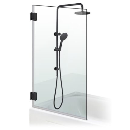 Paravan cada Ravana ® Mobil Black, cu balama automata180°, sticla clara, securizata, 70x140 cm