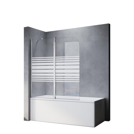 Paravan cada, Banda de sticla mata, Cu stabilizatori, Pliabil, 120x140cm