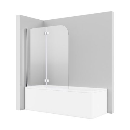 Paravan cada, Pliabil, Sticla securizata de 6 mm, Nano usor de curatat, 120x140 cm