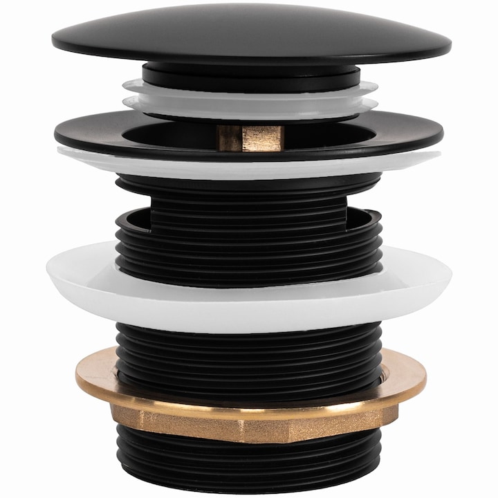 Dop Cada Click-Clack Rea Negru, Alama, Diametru pentru conectare 1.1/2 inch
