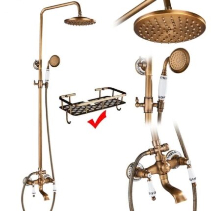 Coloana de dus TRENDY'S, bronz antichizat, broderie ceramica