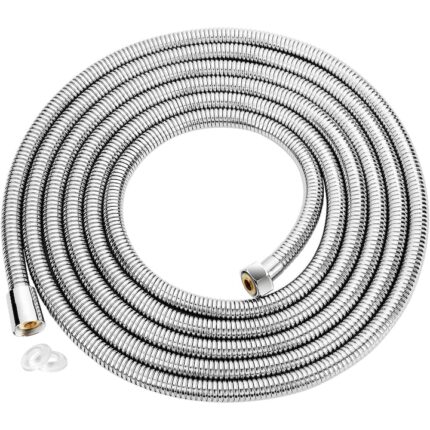 Furtun de dus extensibil, Minetgnon®, Usor de instalat, Impermeabilizare, Anti-twist, Universala, Inox/ABS, 200 cm, Argint