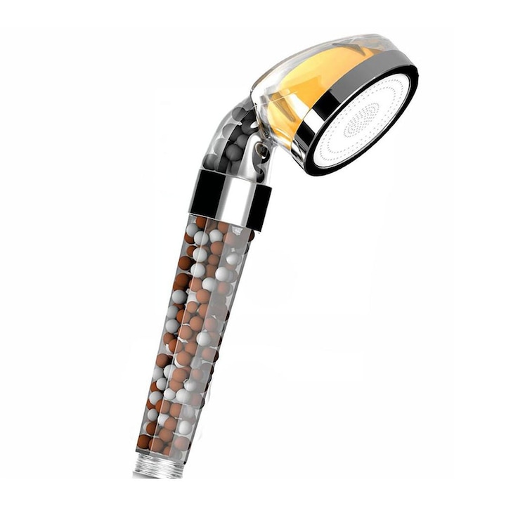 Cap de Dus cu Vitamina C, Filtru Ionic si Granule minerale, 3 Nivele de Filtrare a Apei, Functii Anti Calcar, Economisire si Crestere Presiune Apa, Usor de Instalat