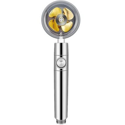 Cap de dus turbo, ABS, Buton on/off, Argintiu/galben