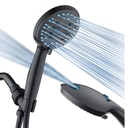 Cap De Dus Cu Inalta Presiune WellLuck, 7 Functii De Pulverizare, Duze Antimicrobiene, Antiinfundare, Util La Curatarea Cazii, Gresiei, Prietenos Cu Animalele De Companie, Furtun 1.5 m, Culoare Negru