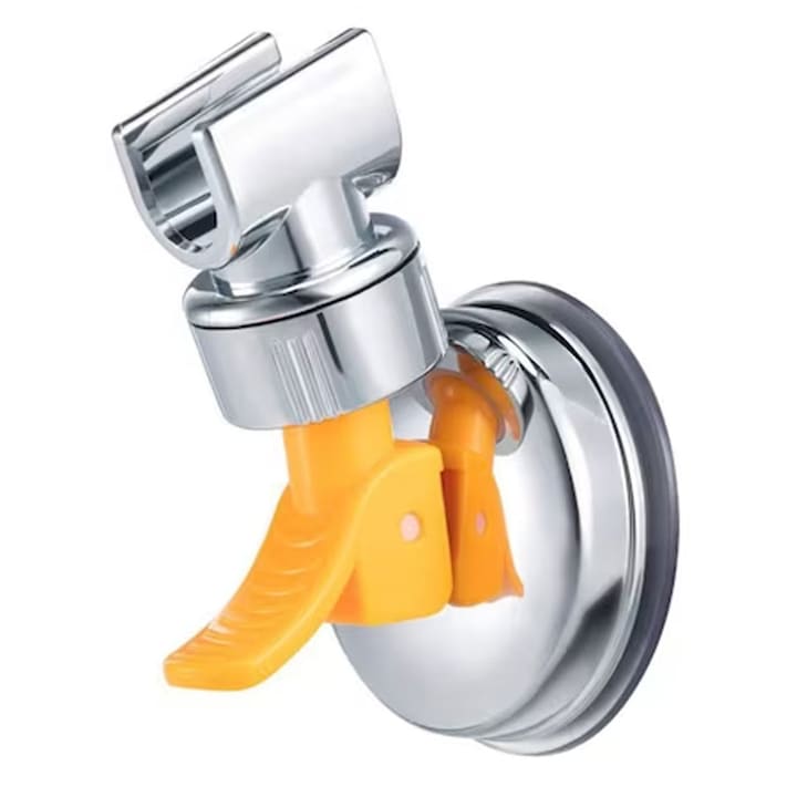 Suport pentru dus, JENUOS®, ABS/PVC, reglabil 360 grade, Ventuza pivotanta, Cu ventuza, Portocaliu