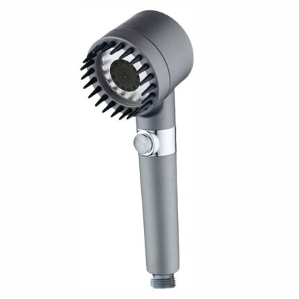 Para Cap De Dus 4 In 1 SIKS, Cu 3 Moduri Diferite De Presiune A Apei, Perie Masaj Si Filtru Apa, Gri