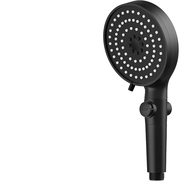 Cap de dus cu 5 setari, JENUOS®, comutator ON/OFF, Presiune mare, reglabil, Negru
