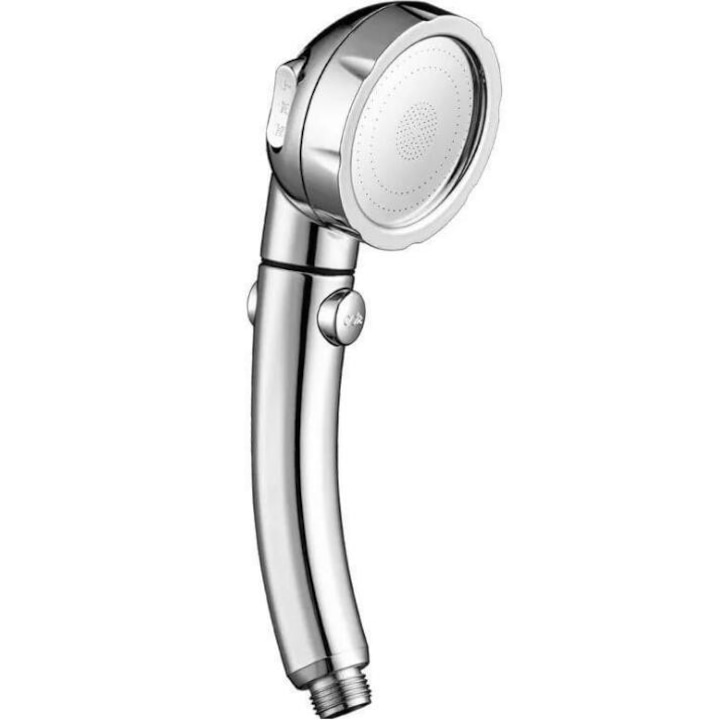 Cap de dus cu 3 setari, Kosiil®, comutator ON/OFF, Presiune mare, reglabil, Argintiu