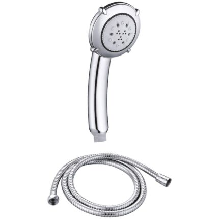 Para dus Everline TY-701/5, cu 5 functii, sistem anti-calcar + Furtun 1.5 m, Crom