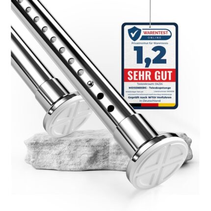 Bara de dus ajustabila, 160x210 cm, Argintiu