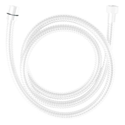Furtun de dus extensibil, flexibil, Laveo CRA 64PD, 150/180 cm, antirasucire, Otel, alb