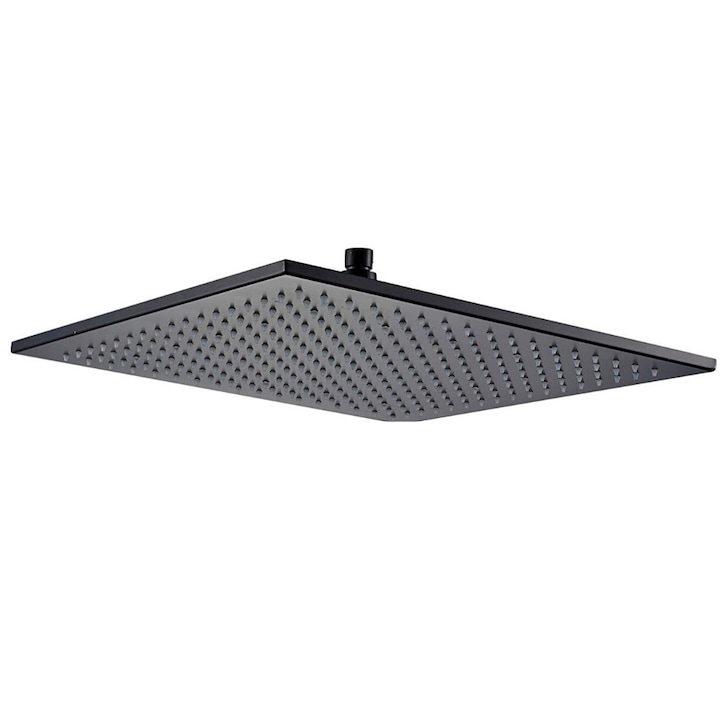 negru vintage Cap de dus patrat, model ploaie, negru vintage, 20x20 cm