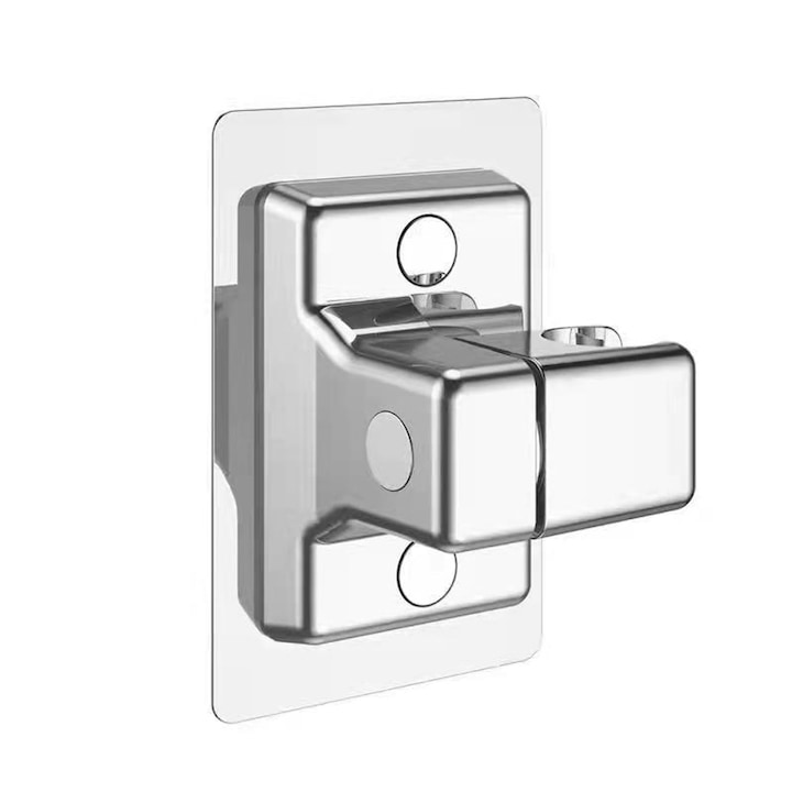 Suport pentru cap de dus reglabil, Axroad Mall, Rotatie 360°, Rezistent la rugina si impermeabil, Usor de instalat, Fara suruburi, Pentru suprafete din marmura, sticla, metal, ceramica, ABS, 12*8*6 cm, Argintiu