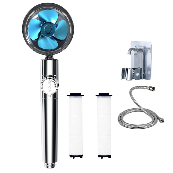 Cap de dus Turbo Hydro Jet, NOUSEG, Plastic, Albastru