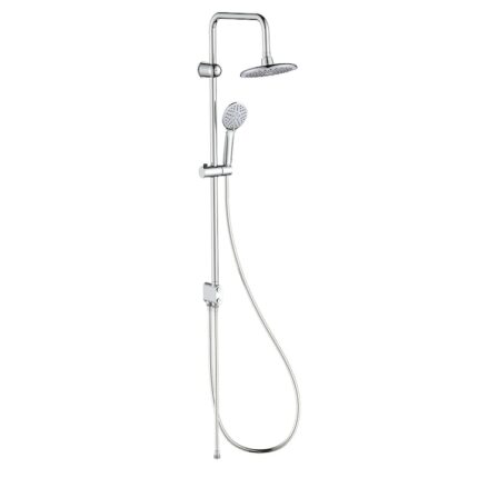 Coloana de dus Idro-Bric Doccia Belize, para dus fix 20cm, para dus mobil 3 functii 10 cm, anticalcar, suport reglabil, furtun dus 150 cm, otel inoxidabil, Crom