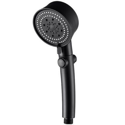 Cap de dus de inalta presiune, turbocompresor, 5 moduri de functionare, reglabil, buton on/off, economisire apa, ABS, negru