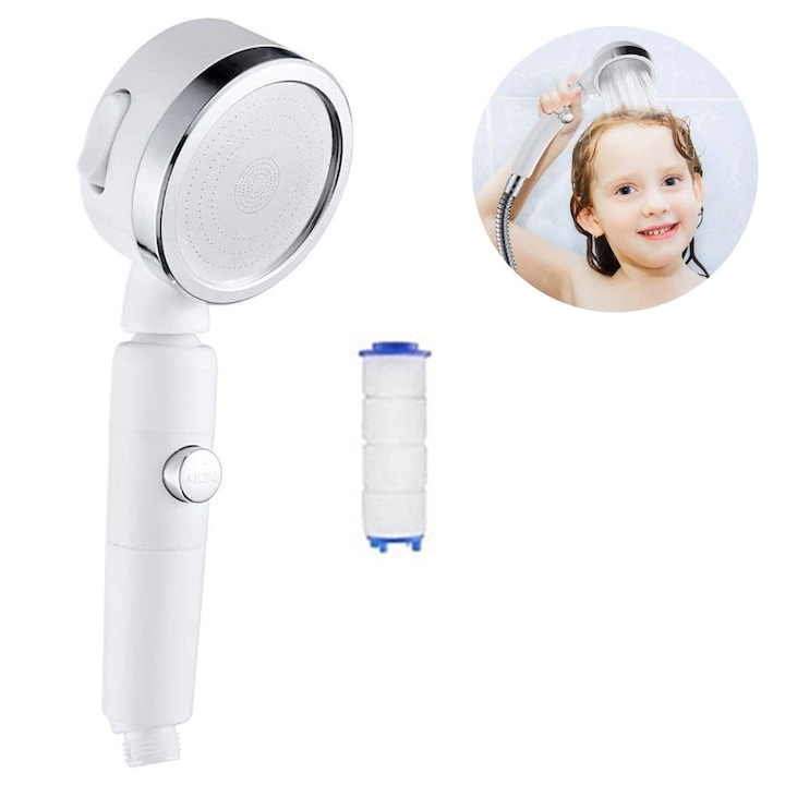 Coloana de dus, Xuigort, rotire 360, alb/argintiu